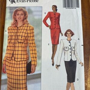 VINTAGE Butterick 5107 Evan Picone Jacket and Skirt sewing pattern Size 12-14-16